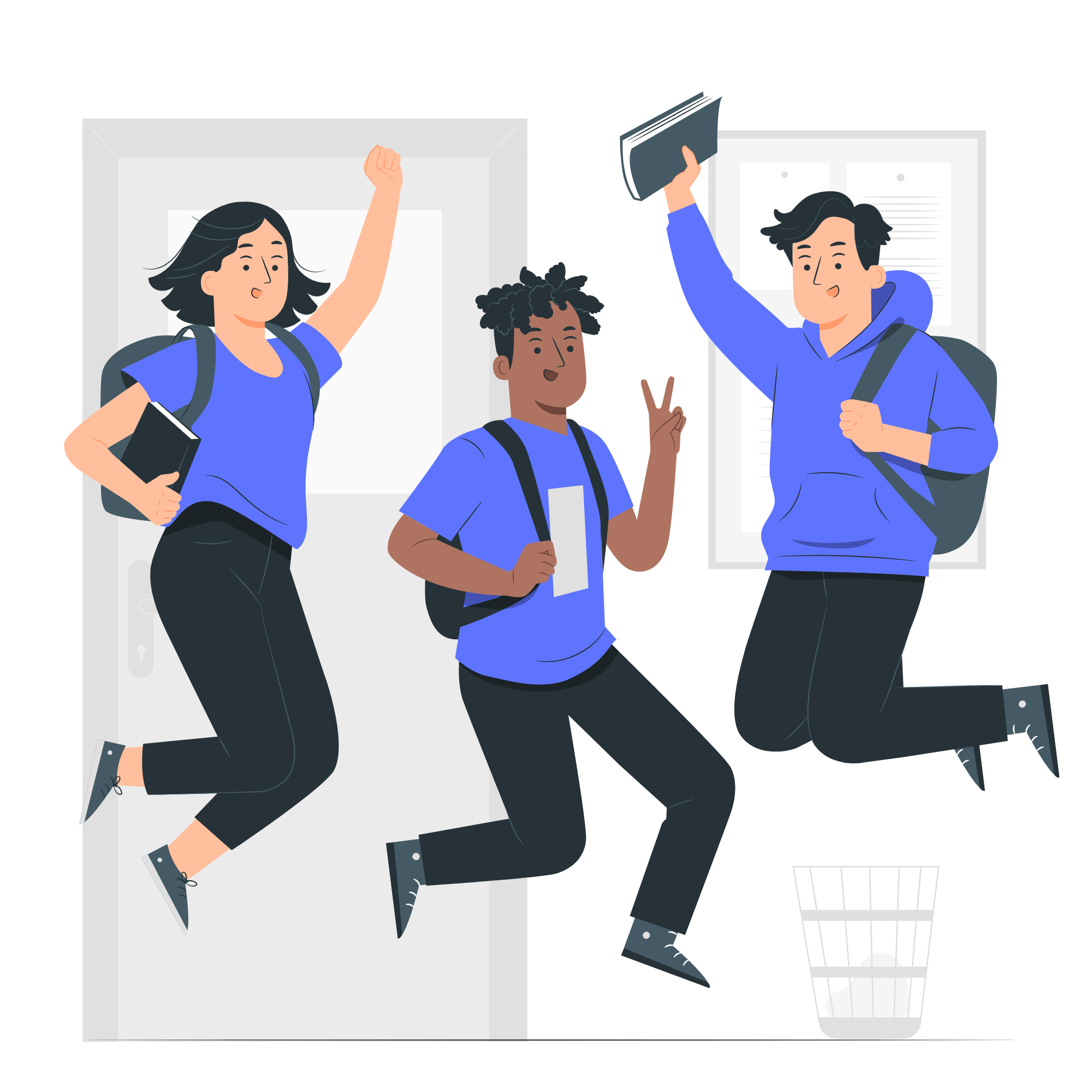 Happy student illustration